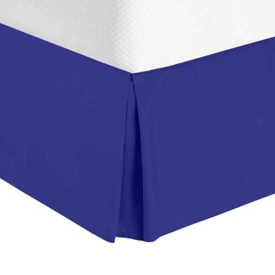 Luxury Pleated Tailored Bed Skirt - 14” Drop Dust Ruffle, Twin XL - Royal Blue