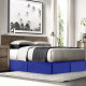 Luxury Pleated Tailored Bed Skirt - 14” Drop Dust Ruffle, Twin XL - Royal Blue