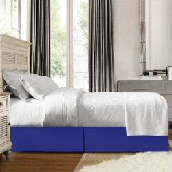 Luxury Pleated Tailored Bed Skirt - 14” Drop Dust Ruffle, Twin XL - Royal Blue