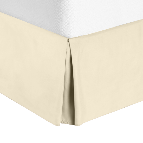 Hotel Luxury Pleated Tailored Bed Skirt - 14” Drop Dust Ruffle, Twin XL - Cream