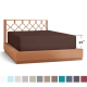 21” Extra Deep Pocket Ultra Soft Fitted Sheet Elastic All Around, Twin-Chocolate