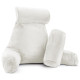 Large Soft Reading & TV Bed Rest Pillow +2 Neck & Lumbar Pillows, W/Pocket-White