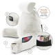 Large Soft Reading & TV Bed Rest Pillow +2 Neck & Lumbar Pillows, W/Pocket-White