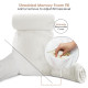 Large Soft Reading & TV Bed Rest Pillow +2 Neck & Lumbar Pillows, W/Pocket-White