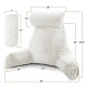 Large Soft Reading & TV Bed Rest Pillow +2 Neck & Lumbar Pillows, W/Pocket-White
