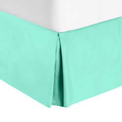 Solid Luxury Pleated Tailored Bed Skirt - 14” Drop Dust Ruffle, Cal King - Mint