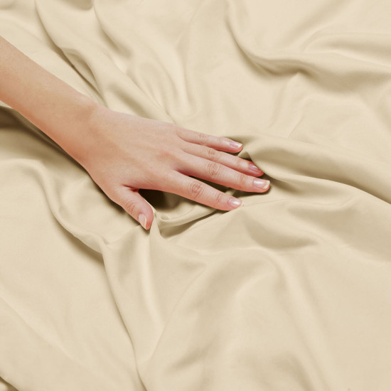 Duvet Cover Set Soft Brushed Comforter Cover W/Pillow Sham, Cream - King