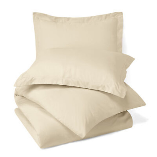 Duvet Cover Set Soft Brushed Comforter Cover W/Pillow Sham, Cream - King