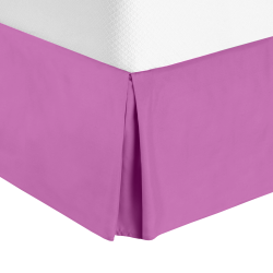 Luxury Pleated Tailored Bed Skirt - 14” Drop Dust Ruffle, Cal King-Orchid Purple