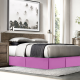 Luxury Pleated Tailored Bed Skirt - 14” Drop Dust Ruffle, Cal King-Orchid Purple
