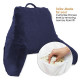 Soft Reading Pillow, TV & Bed Rest Pillow, Arms Support With Pockets - Navy Blue