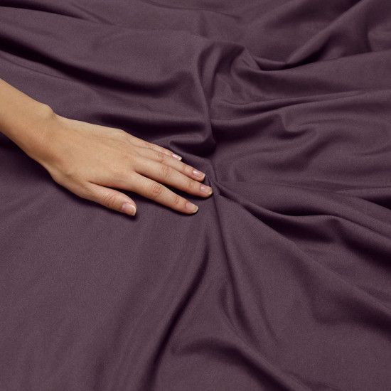 Duvet Cover Set Soft Brushed Comforter Cover W/Pillow Sham, Eggplant - Full