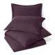 Duvet Cover Set Soft Brushed Comforter Cover W/Pillow Sham, Eggplant - Full