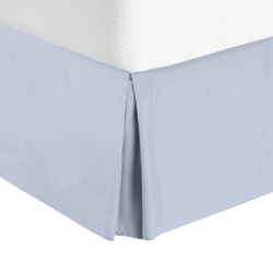 Luxury Pleated Tailored Bed Skirt - 14” Drop Dust Ruffle, Twin XL - Iced Blue