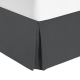 Hotel Luxury Pleated Tailored Bed Skirt - 14” Drop Dust Ruffle, Twin XL - Gray