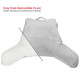 Super Soft Reading Pillow, TV & Bed Rest Pillow, Arms Support W/ Pockets -Silver