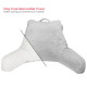 Super Soft Reading Pillow, TV & Bed Rest Pillow, Arms Support W/ Pockets -Silver