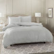Duvet Cover Set Soft Brushed Comforter Cover W/Pillow Sham, Silver - King