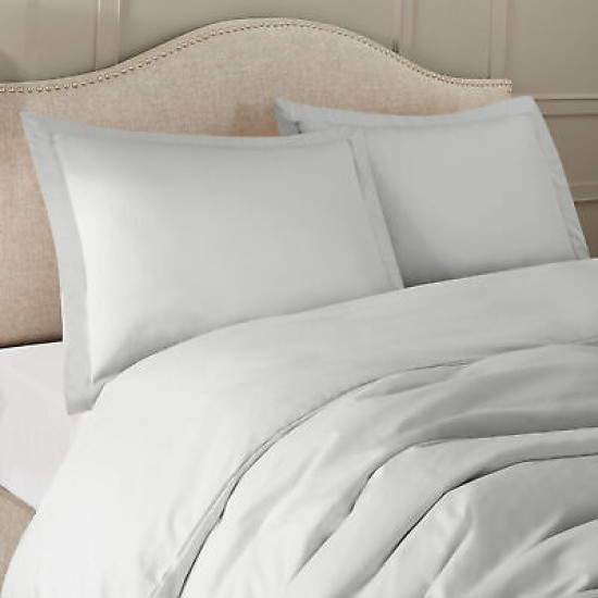 Duvet Cover Set Soft Brushed Comforter Cover W/Pillow Sham, Silver - King