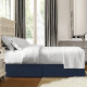 Luxury Pleated Tailored Bed Skirt - 14” Drop Dust Ruffle, Twin XL - Navy Blue