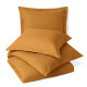 Duvet Cover Set Soft Brushed Comforter Cover W/Pillow Sham, Mocha - Full