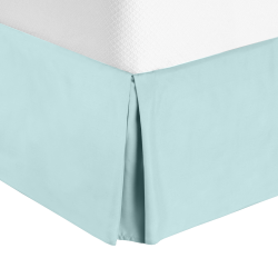 Premium Luxury Pleated Tailored Bed Skirt - 14” Drop Dust Ruffle, Twin XL - Aqua