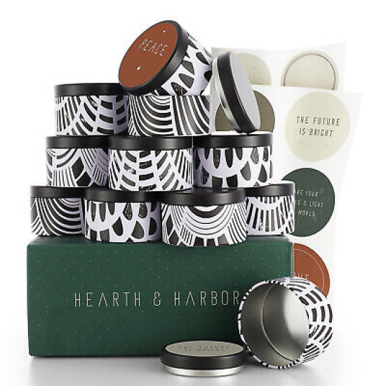 Candle Tins for Candle Making Metal Jars Storage Containers Lids and Stickers