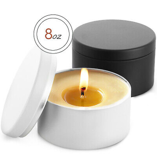 Candle Tins for Candle Making Metal Jars Storage Containers Lids and Stickers